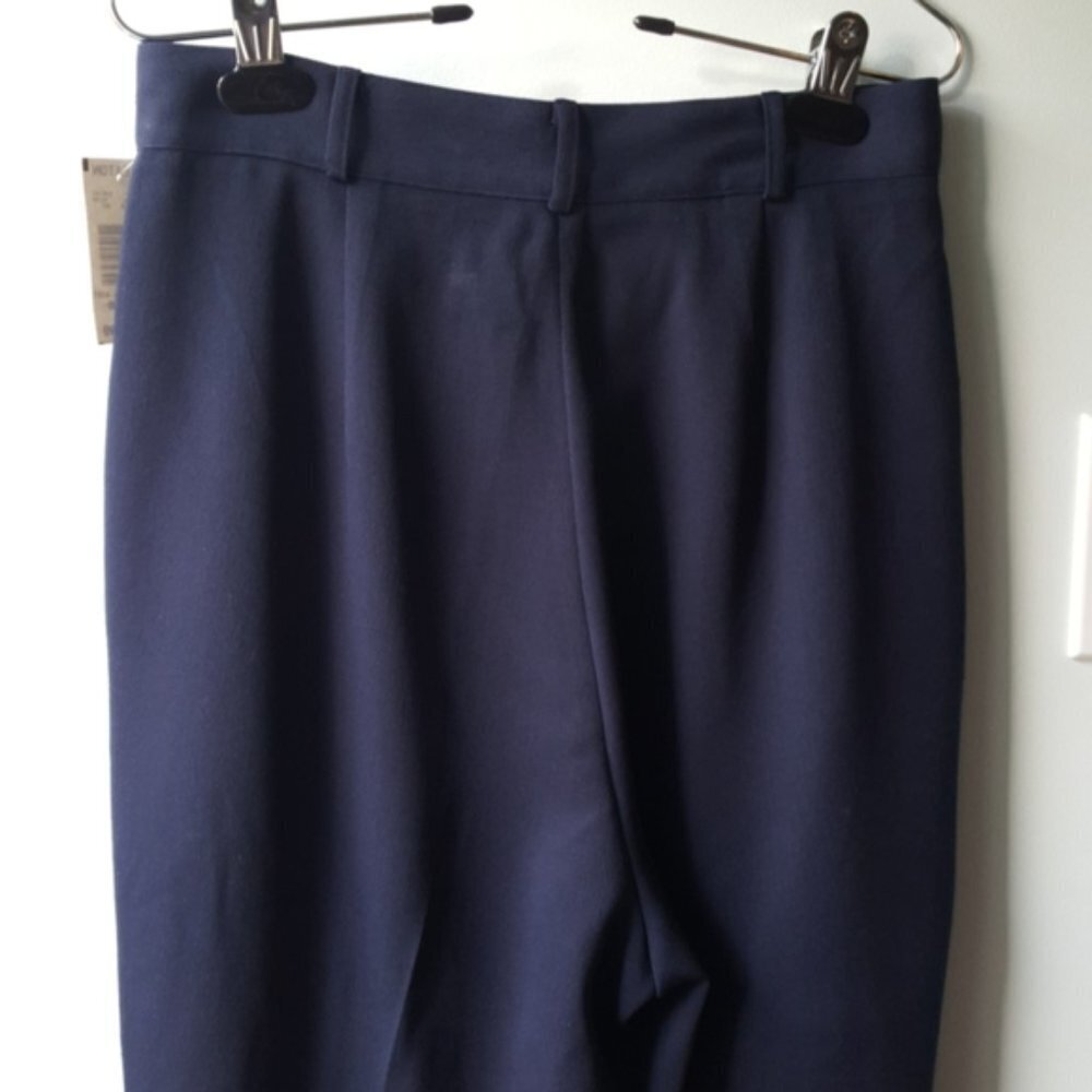 Della Spiga Italy VTG 80s Navy Blue Pleated Slacks (10) - Picture 7 of 15